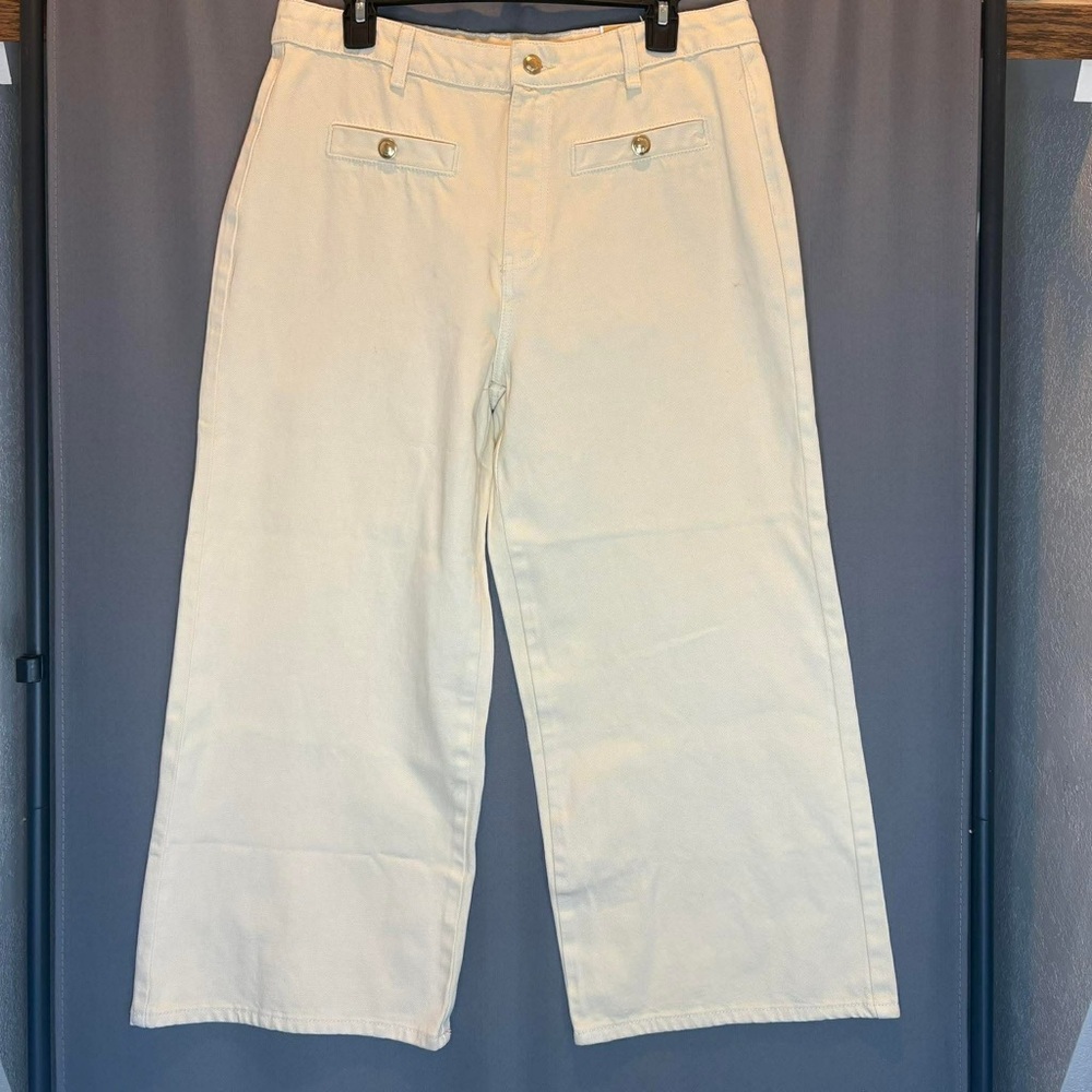 MICHAEL Michael Kors Selma Crop Wide Leg Pants in Cream